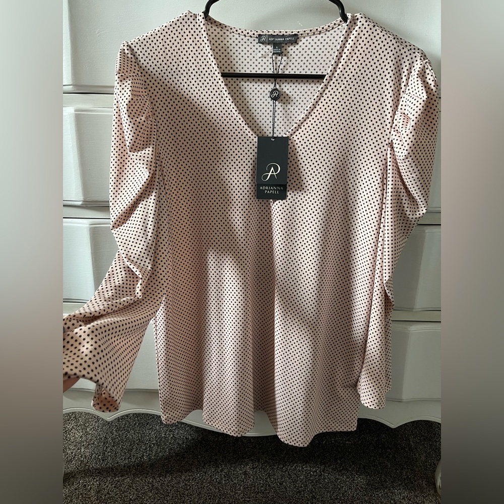 Adrianna Papell Ruffled Long Sleeve Top